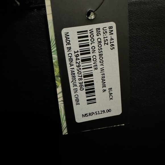 Badgley Mischka Vegan Leather  Black &White Crossbody, Gold Hardware NWT - Picture 6 of 9